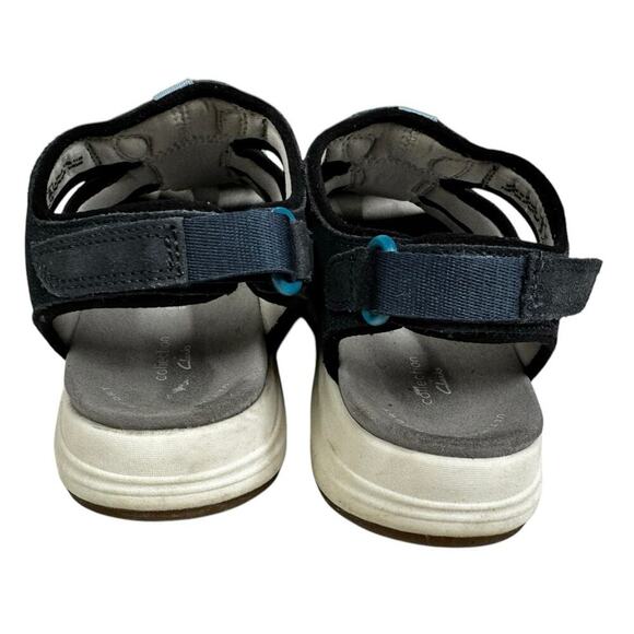 Clarks Solan Sail Fisherman Sandal Navy Combi Suede 7M - Picture 4 of 12